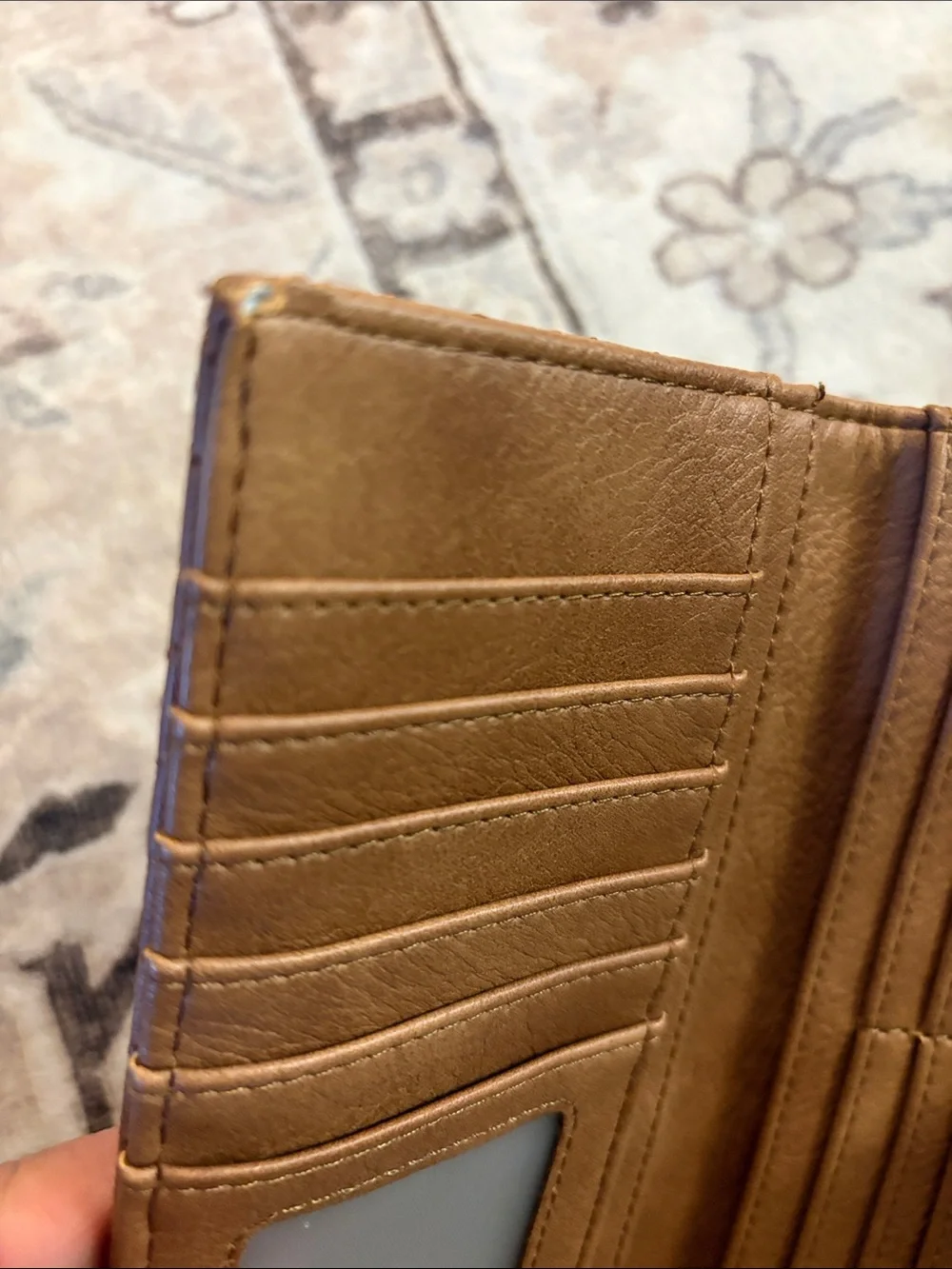 Chevron Quilted Tan Women's Wallet with Snap Tab